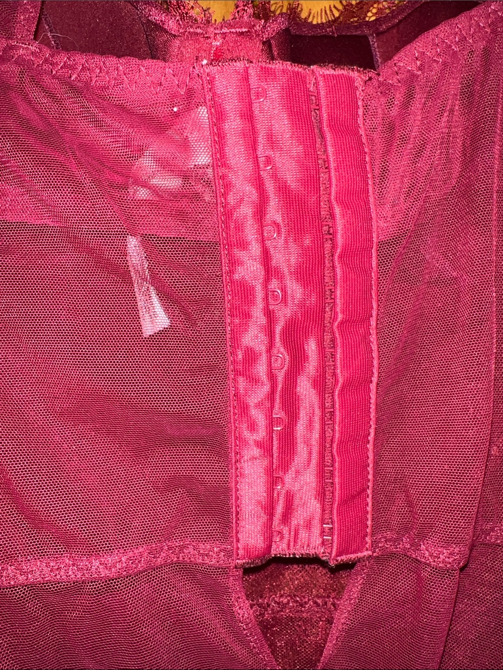 Victoria's Secret Burgundy Lace & Mesh Long Sleeve Bodysuit [36C] - Picture 7 of 11
